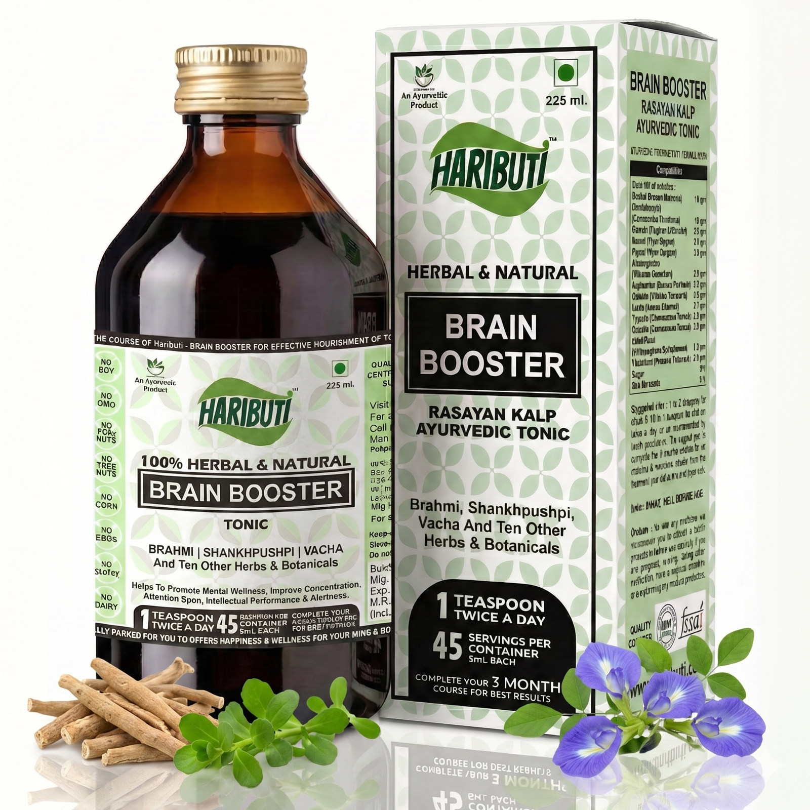 brain booster tonic for brain & memory wellness with brahmi, shankhpushpi, vacha and 10 other herbs & botanicals, 225ml, for kids brain booster tonic for brain & memory wellness with brahmi, shankhpushpi, vacha and 10 other herbs & botanicals, 225ml, for kids